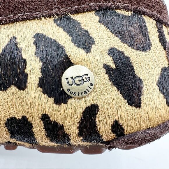 UGG Ansley exotic calf skin cheetah sheepskin lined slipper moccasin Sz 6‎ - Picture 6 of 16